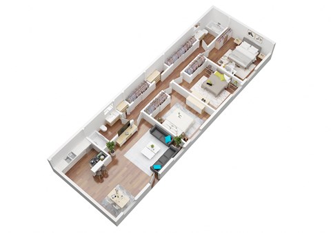 Floor plan for 3 beds, 2 baths, 1120 sqft